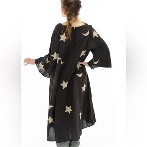 Magnolia Pearl Black Dress with Cream Stars and Moons